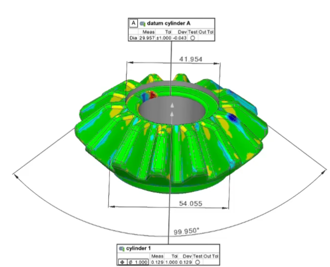Controle dimensional - mapa de calor 3D